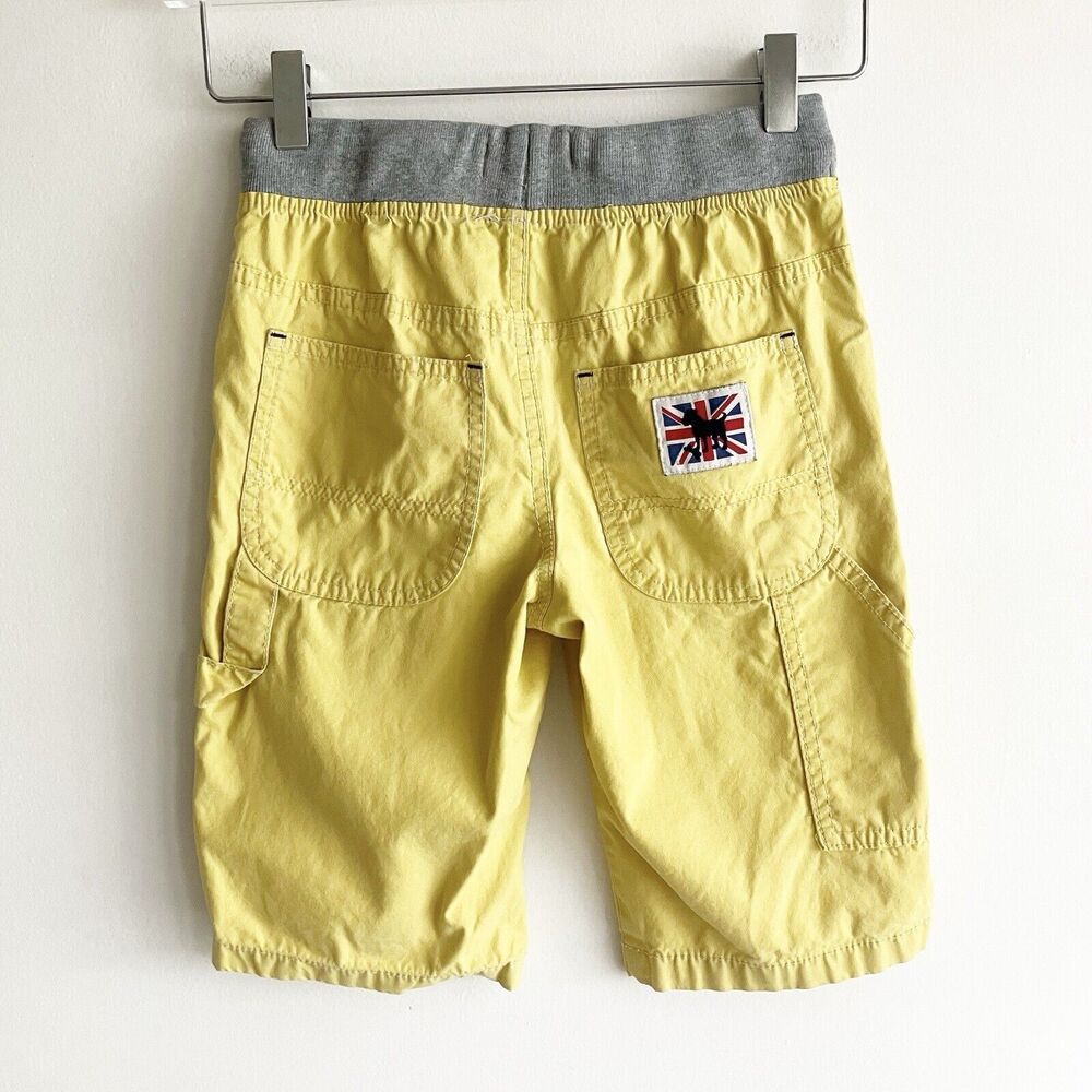 Mini Boden Boys Size 9 Pull On Carpenter Shorts Yellow Drawstring Pockets - Picture 4 of 6